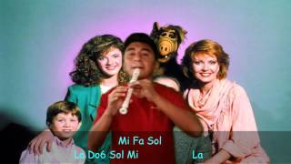 Video thumbnail of "Cancion de serie ALF en flauta dulce"