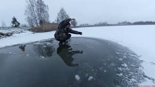 Рыбалка по первому льду, наконец-то дождались...