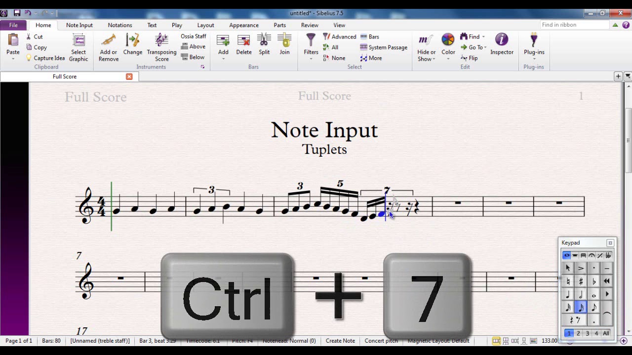 Sibelius 7.5 Tutorial Series No5 - Triplets and Tuplets - YouTube