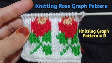 Knitting Rose 🌹 Graph Pattern | Knitting Flower pattern