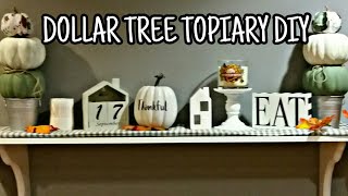 Dollar Tree Easy Farmhouse Pumpkin Topiary Diy