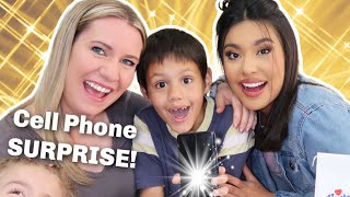 Cell Phone SURPRISE | 8 Year Old Gets A PHONE!