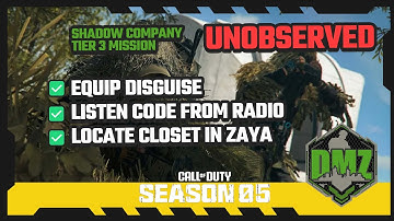 DMZ UNOBSERVED mission ♠️ Shadow Company * Tier 3 * DMZ Season 5