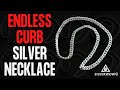 Endless curb necklace  solid 925 sterling silver  gifts for him by silverwow