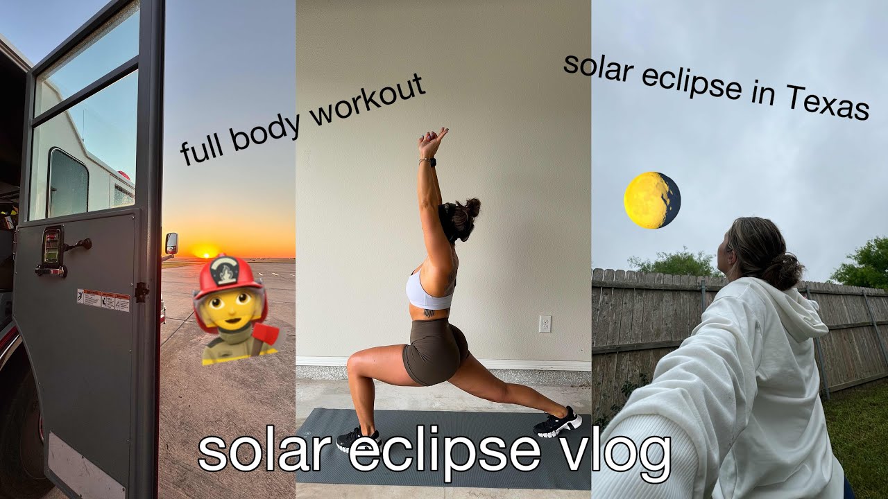 VLOG: solar eclipse ☀️/ 24 hours in my life off of work🚒 / at home full ...