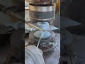 The process of pressing an iron plate using a hydraulic machine