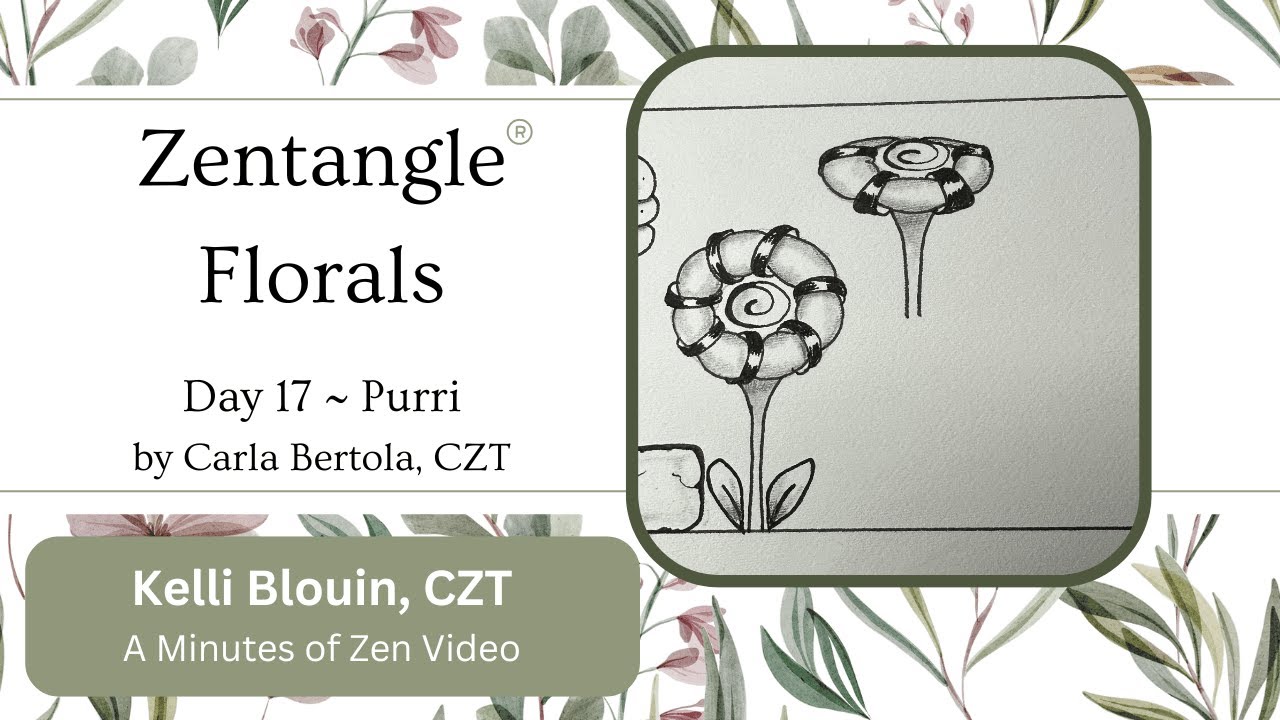 Zentangle ~ Floral patterns ~ Day 17 ~ Purri - YouTube