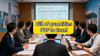 Quickly convert gridline-free bill of quantities in PDF format to Excel