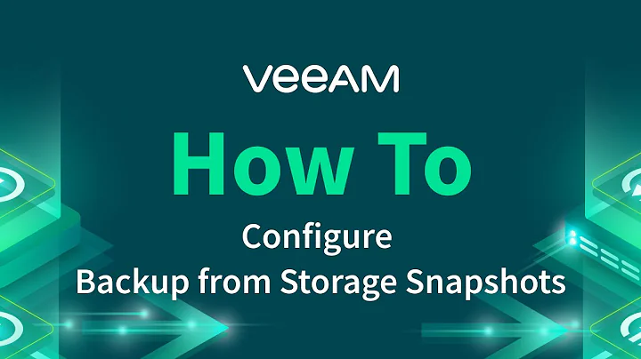 How to configure Backup from Storage Snapshots