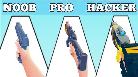 Noob vs pro vs hacker in gun run 3d