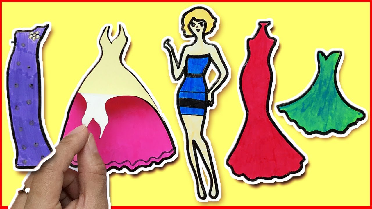 Sticker dán hình váy đầm dạ hội công chúa búp bê tự... - youtube