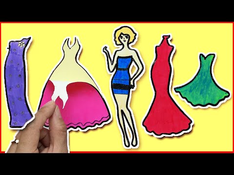 Sticker dán hình váy đầm dạ hội công chúa búp bê tự làm đơn giản - Sticker doll (Chim Xinh)