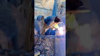 Stick welding with happer #welding #stickwelding #workout #ytshorts #weldwheels
