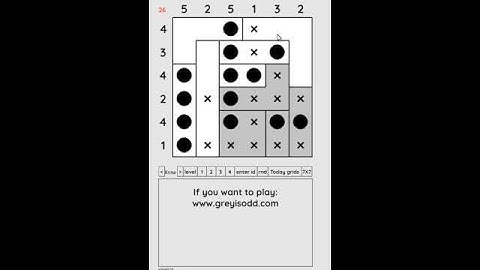 Grey is Odd - Today grids. Solution level 3 6X6 dated 05-26-2024 #logicpuzzles #logicgames  #games