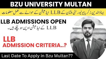 Bzu Multan University Llb Admissions 2025 | Llb Admission Criteria - Bzu Llb Admissions 2025
