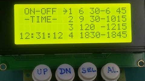 Timer Alarm 4 Times Everyday with Independant ON/OFF Time LCD Clock & Time Setting.