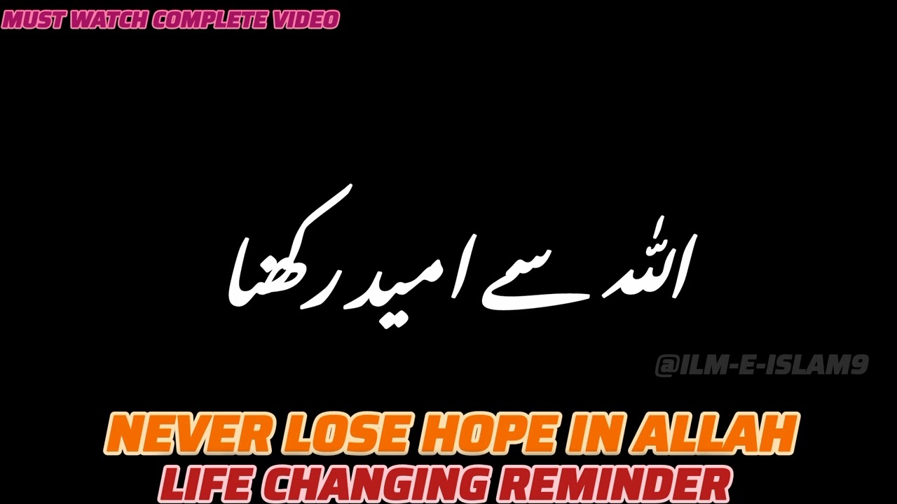 Never Lose Hope in Allah | Powerful Islamic Reminder for Hard Times | Urdu/Hindi