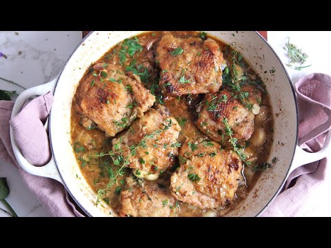 Chicken with 40 cloves of garlic, from the video
