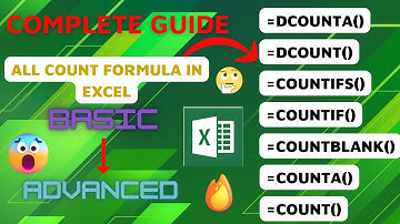 All count formula like count, countif, countblank, countifs, counta, Dcount and Dcounta in excel