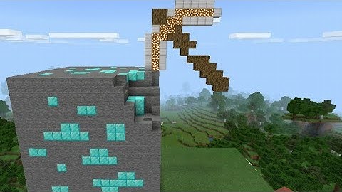 Making A 3D Figure Of An Iron Pickaxe Mining A Diamond Block💎