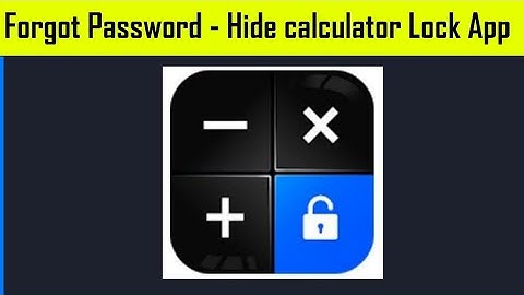 Files hidder app password recovery/ Calculator lock password reset