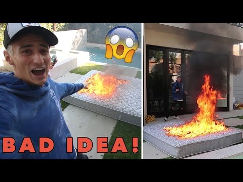 WE LIT A BED ON FIRE! GONE WRONG!