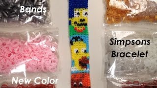 Alpha Loom Band New Colors Preview &  Simpsons Bracelet Pattern - Marge, Homer, Dog - Rainbow Loom