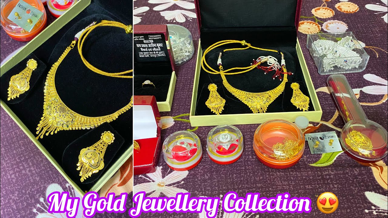 My Wedding Gold Jewellery Collection 🔥❤️😌 Bridal Gold Set , Gold Mang Teeka , Nath & Gold Rings😍