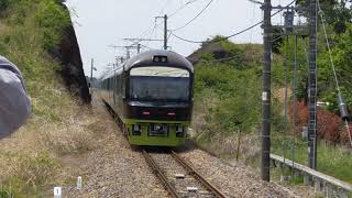 455系（やまどり）　臨時快速 あしかが大藤まつり号　あしかがフラワーパーク駅　発車