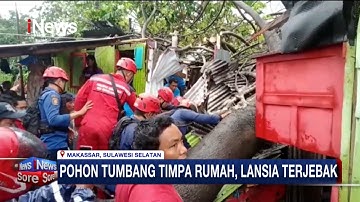 Hujan Lebat, Rumah di Makassar, Roboh Ditimpa Pohon Tumbang #iNewsSore 04/01