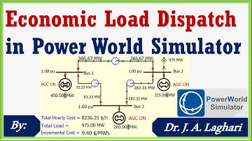 How to Perform Economic Load Dispatch in Power World Simulator ? | Dr. J. A. Laghari