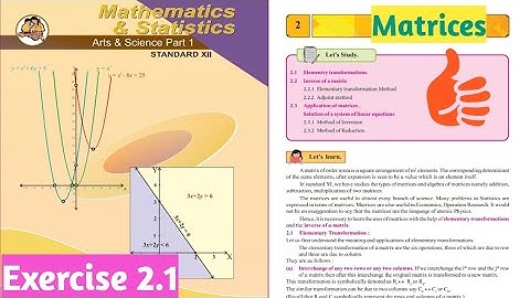 Matrices-Exercise 2.1 Maharashtra board new syllabus|| 12th hsc Maths|| by Dr. Muley sir
