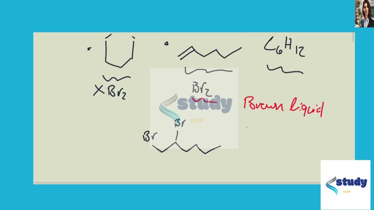 Cyclohexane and 1 hexene have the same molecular formula  Suggest a simple chemical reaction that wi
