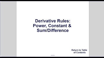 Derivative Rules   Power   Constant and Sum Difference