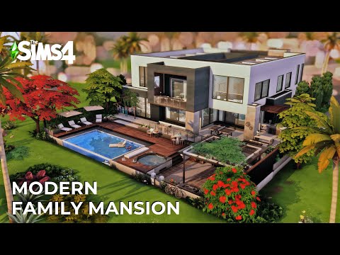 Modern Family Mansion 👨‍👩‍👧‍👧 ( noCC )  The Sims 4 Oasis Springs | Stop Motion Build