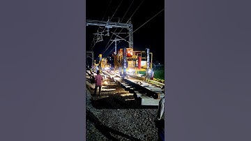 Turnout Laying by T-28 Machine 👷‍♂️💥 Night Railway Work #viral #engineering #railway #indianrailways