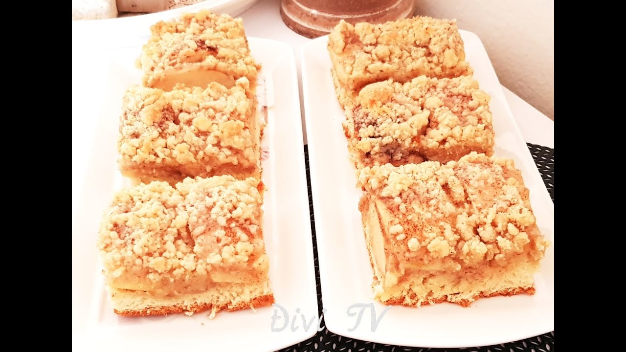 Apfel - Streuselkuchen mit Hefeteig/Germteig / Apple Crumble Cake with yeast dough