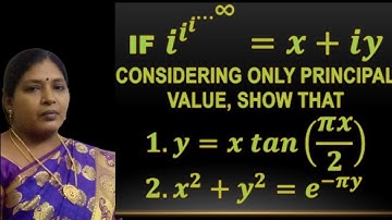 TRIGONOMETRY/LOGARITHM OF COMPLEX NUMBER/i power i power i power infinity/KS UG MATHS