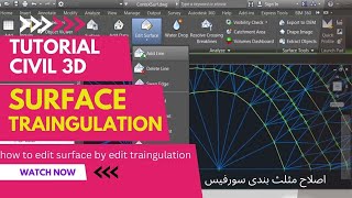 How to edit traingulation surface in civil 3D