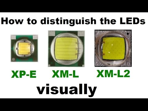 How to distinguish LEDs CREE XM-L T6, XM-L2 U2 and XP-E Q5 visually  (external differences) - YouTube