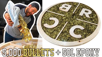 I Pour 5,000 Bullets & 50L Of EPOXY Into A Table!