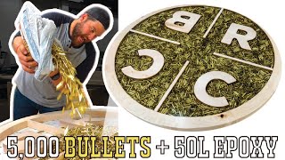 I Pour 5,000 Bullets & 50L Of EPOXY Into A Table! I Pour 5,000 Bullets & 50L Of EPOXY Into A Table!