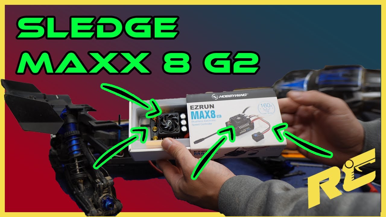 Installing A Max 8 G2 In A Traxxas Sledge How To And Bash Max 8 Sledge Youtube