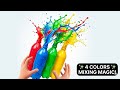 “Oddly Satisfying Color Mixing ASMR 🌈 4 Color Bottle Experiment | Relaxing No Talking”