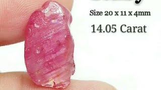 Bongkahan / Rough / Bahan Batu Permata Natural Red Ruby Madagascar 14.05 Carat