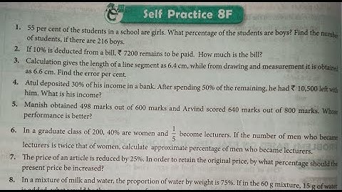 new learning composite mathematics class 7 ex 8f | SChand  ex 8f percentage and its applications