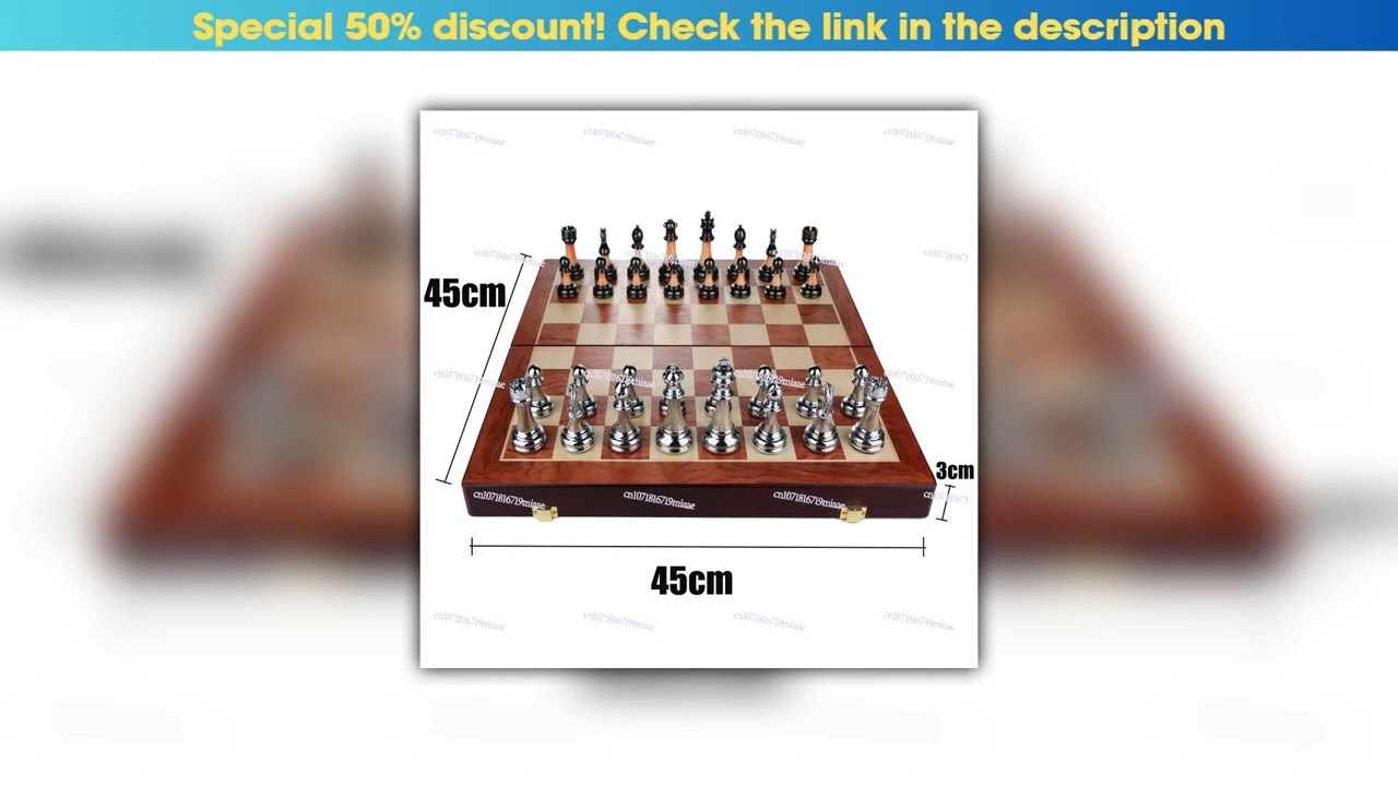 Slide High-end gift box set wooden folding chessboard metal chess pieces•••••••••••••••••••••••••••