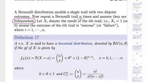 [MATH 5639 Actuarial Loss Models] Lecture 6: Ch1.4 Bernoulli and Binomial Distributions