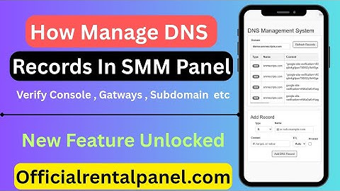 How to Manage DNS Records In SMM Panel | Official Rental Panel | SMM Panel Script | Rental Panel
