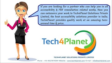 Tech4Planet Accessibility Solutions | Outsource Your PDF Accessibility Projects